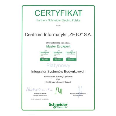 Centrum Informatyki „ZETO” S.A. Platynowym Partnerem Schneider Electric 2025